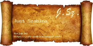 Just Szabina névjegykártya